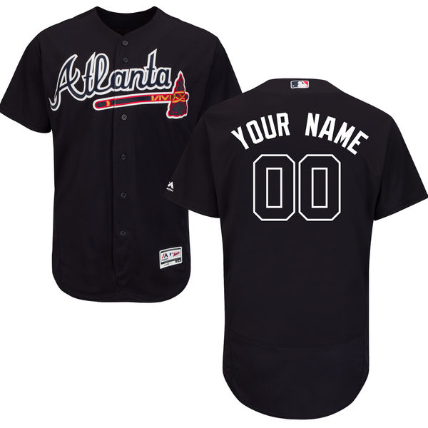 Atlanta Braves Navy Men's Customized Flexbase Jersey Atlanta Braves Navy Men's Customized Flexbase Jersey