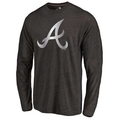 Atlanta Braves Platinum Collection Long Sleeve Tri-Blend T-Shirt Black Atlanta Braves Platinum Collection Long Sleeve Tri-Blend T-Shirt Black
