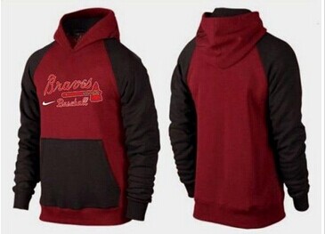 Atlanta Braves Pullover Hoodie Burgundy Red & Black Atlanta Braves Pullover Hoodie Burgundy Red & Black