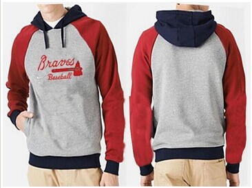 Atlanta Braves Pullover Hoodie Grey & Red Atlanta Braves Pullover Hoodie Grey & Red