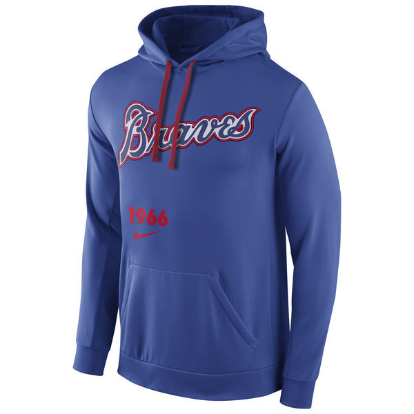 Atlanta Braves Royal Blue Cooperstown Performance Men's Pullover Hoodie Atlanta Braves Royal Blue Cooperstown Performance Men's Pullover Hoodie