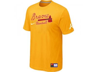 Atlanta Braves Yellow NEW Short Sleeve Practice T-Shirt Atlanta Braves Yellow NEW Short Sleeve Practice T-Shirt