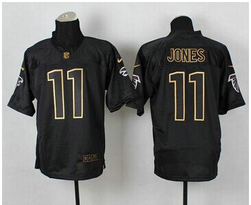 Atlanta Falcons #11 Julio Jones Black Gold No. Fashion NFL Elite Jersey