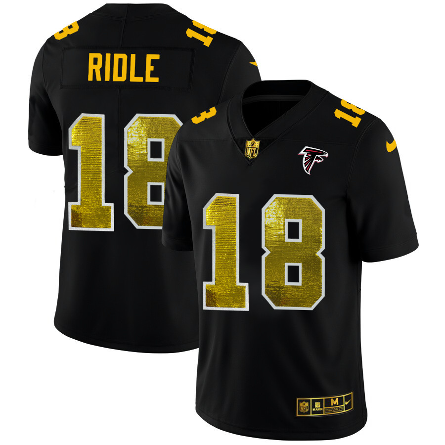 Atlanta Falcons #18 Calvin Ridley Men's Black Nike Golden Sequin Vapor Limited NFL Jersey Atlanta Falcons #18 Calvin Ridley Men's Black Nike Golden Sequin Vapor Limited NFL Jersey