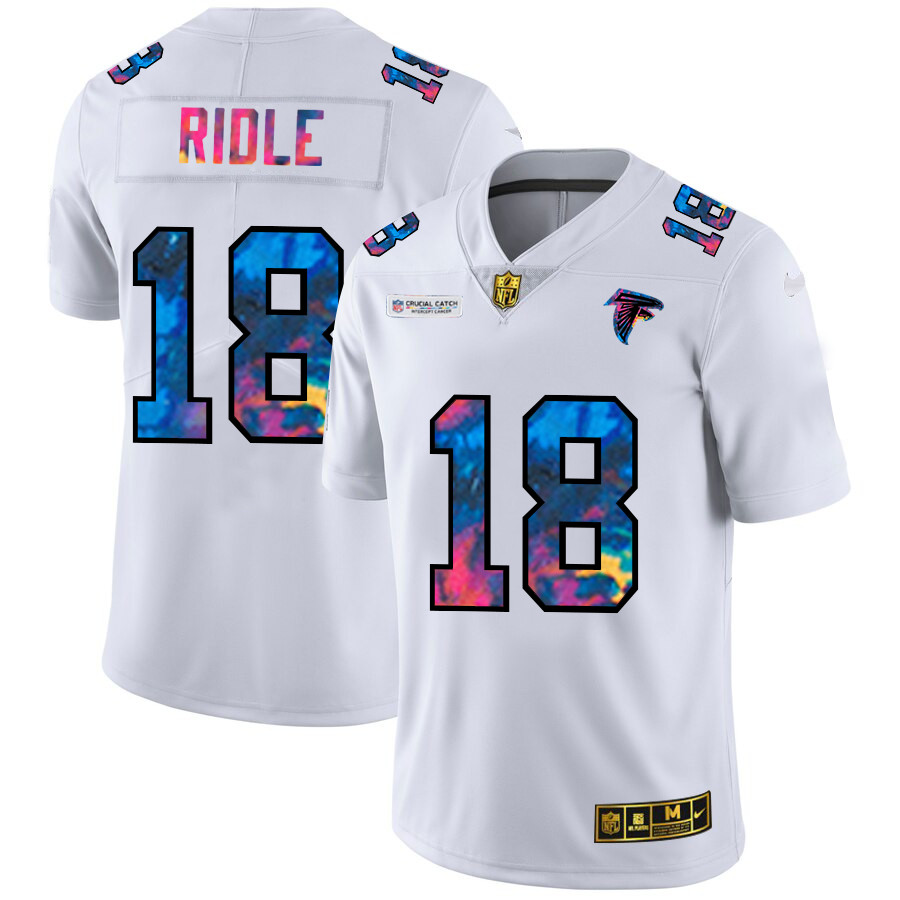 Atlanta Falcons #18 Calvin Ridley Men's White Nike Multi-Color 2020 NFL Crucial Catch Limited NFL Jersey Atlanta Falcons #18 Calvin Ridley Men's White Nike Multi-Color 2020 NFL Crucial Catch Limited NFL Jersey