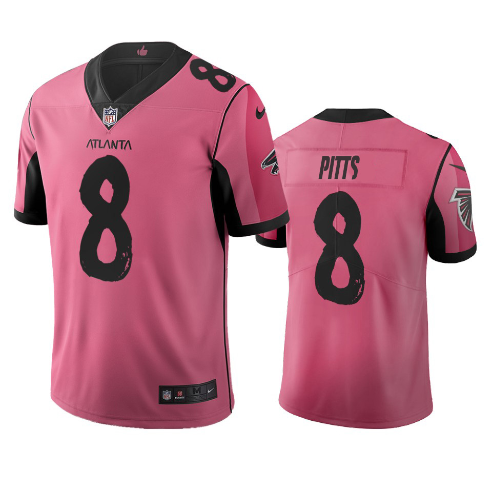 Atlanta Falcons #8 Kyle Pitts Pink Vapor Limited City Edition NFL Jersey Atlanta Falcons #8 Kyle Pitts Pink Vapor Limited City Edition NFL Jersey
