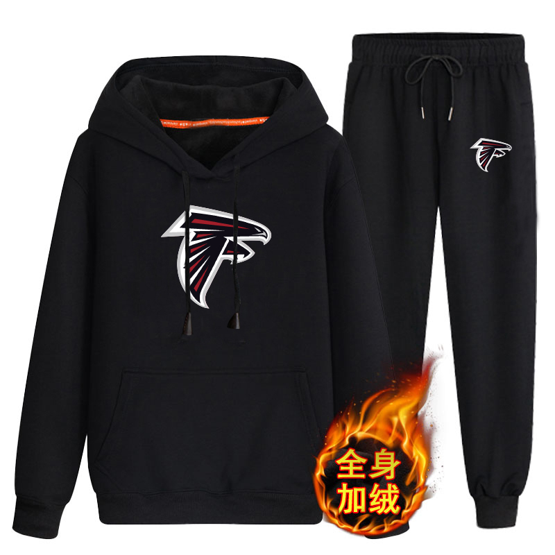 Atlanta Falcons Black Men's Winter Thicken NFL Pullover Hoodie & Pant Atlanta Falcons Black Men's Winter Thicken NFL Pullover Hoodie & Pant