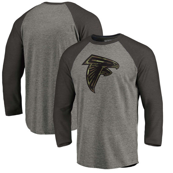 Atlanta Falcons NFL Pro Line By Fanatics Branded Black Gray Tri Blend 34-Sleeve T-Shirt Atlanta Falcons NFL Pro Line By Fanatics Branded Black Gray Tri Blend 34-Sleeve T-Shirt