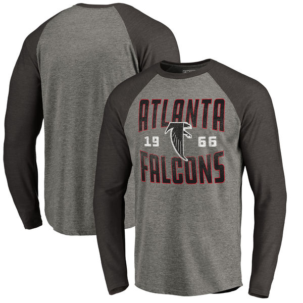 Atlanta Falcons NFL Pro Line By Fanatics Branded Timeless Collection Antique Stack Long Sleeve Tri-Blend Raglan T-Shirt Ash Atlanta Falcons NFL Pro Line By Fanatics Branded Timeless Collection Antique Stack Long Sleeve Tri-Blend Raglan T-Shirt Ash