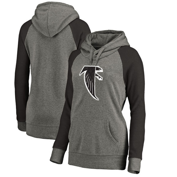 Atlanta Falcons NFL Pro Line By Fanatics Branded Women's Throwback Logo Tri-Blend Raglan Plus Size Pullover Hoodie Gray Black Atlanta Falcons NFL Pro Line By Fanatics Branded Women's Throwback Logo Tri-Blend Raglan Plus Size Pullover Hoodie Gray Black