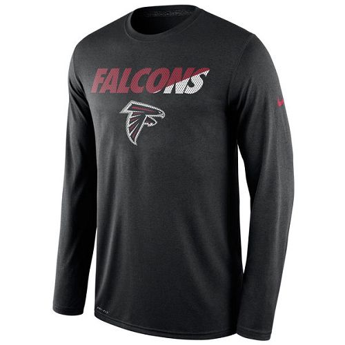 Atlanta Falcons Nike Black Legend Staff Practice Long Sleeves Performance T-Shirt Atlanta Falcons Nike Black Legend Staff Practice Long Sleeves Performance T-Shirt