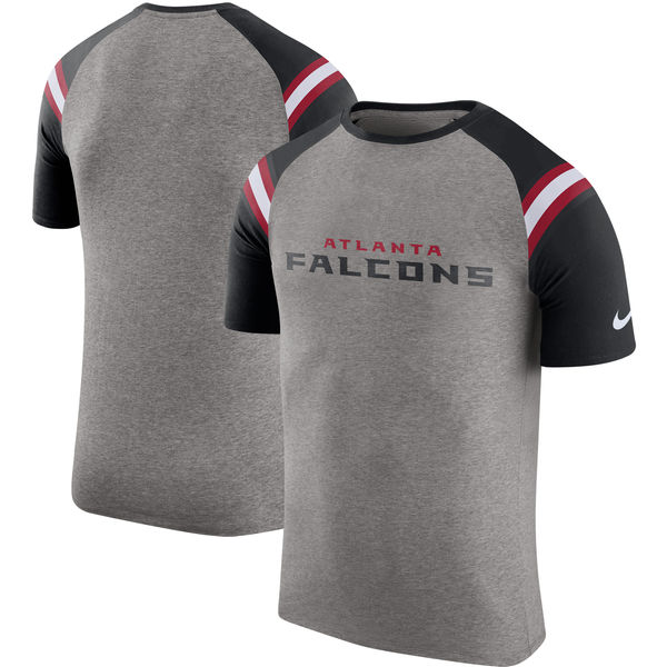 Atlanta Falcons Nike Enzyme Shoulder Stripe Raglan T-Shirt Heathered Gray Atlanta Falcons Nike Enzyme Shoulder Stripe Raglan T-Shirt Heathered Gray