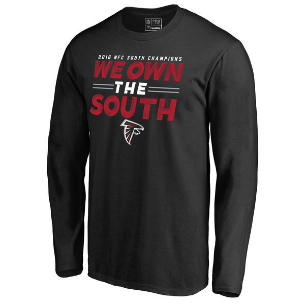 Atlanta Falcons We Own The South 2016 NFC South Champions Black Men's Long Sleeve T-Shirt Atlanta Falcons We Own The South 2016 NFC South Champions Black Men's Long Sleeve T-Shirt