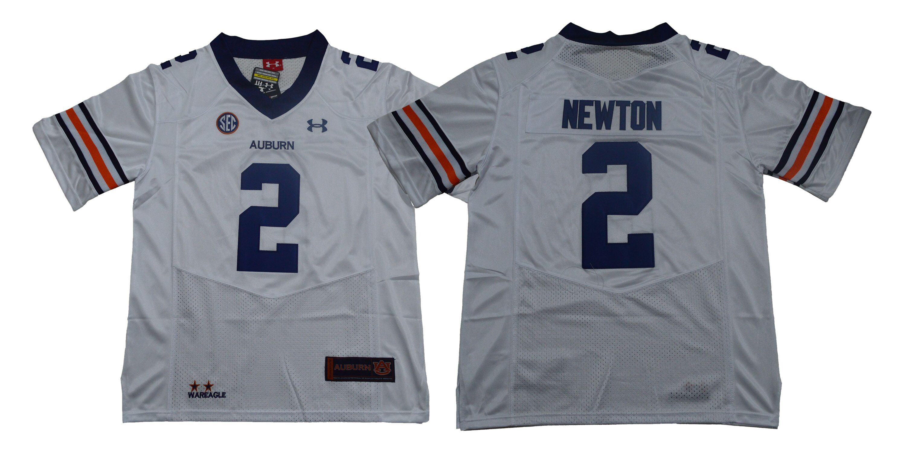 Auburn Tigers 2 Cam Newton White College Football Jersey