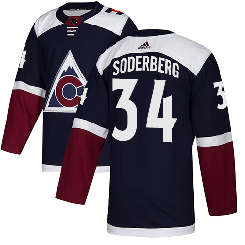 Avalanche #34 Carl Soderberg Navy Alternate Authentic Stitched Hockey Jersey Avalanche #34 Carl Soderberg Navy Alternate Authentic Stitched Hockey Jersey