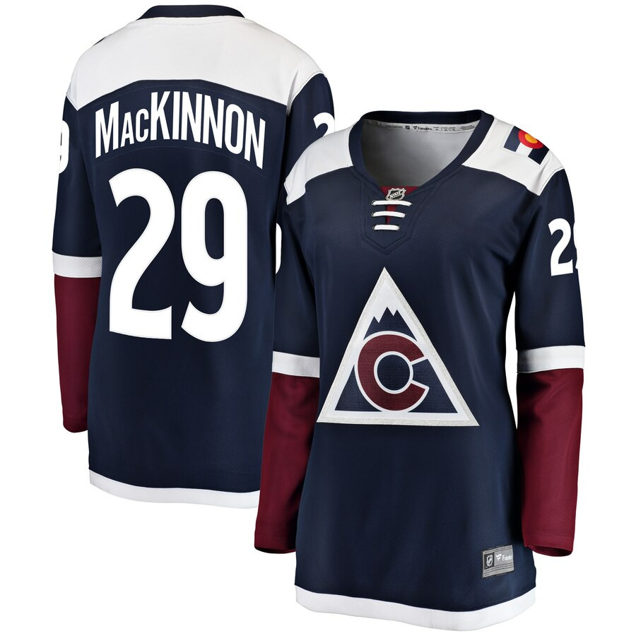 Avalanche 29 Nathan MacKinnon Navy Alternate Women Adidas Jersey Avalanche 29 Nathan MacKinnon Navy Alternate Women Adidas Jersey