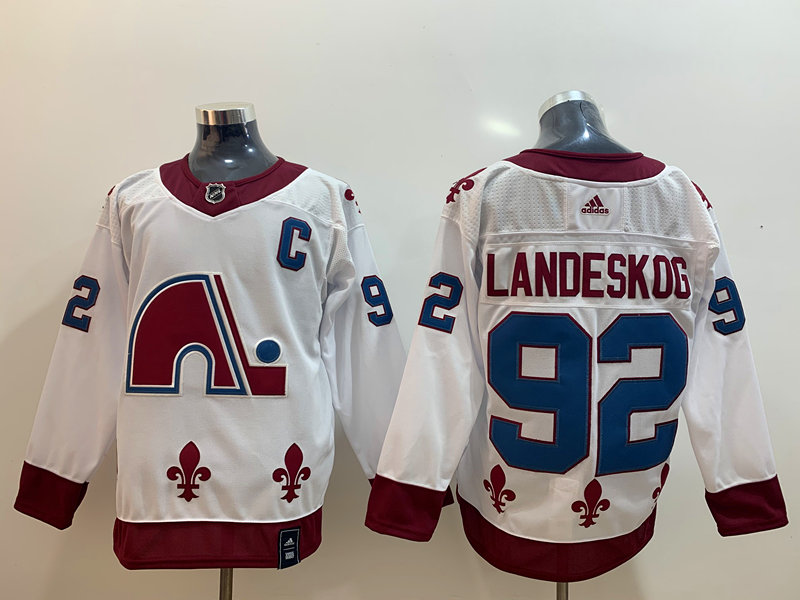 Avalanche 92 Gabriel Landeskog White 2020-21 Reverse Retro Adidas Jersey Avalanche 92 Gabriel Landeskog White 2020-21 Reverse Retro Adidas Jersey