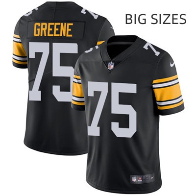 BIG size Nike Steelers #75 Joe Greene Black Alternate Men's Stitched NFL Vapor Limited Jersey