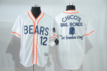 Bad News Bears #12 1976 Chico's Bail Bonds White Stitched Movie Jersey Bad News Bears #12 1976 Chico's Bail Bonds White Stitched Movie Jersey