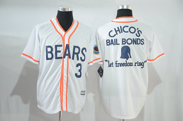 Bad News Bears #3 1976 Chico's Bail Bonds White Stitched Movie Jersey Bad News Bears #3 1976 Chico's Bail Bonds White Stitched Movie Jersey