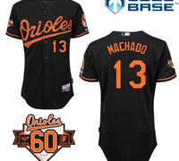 Baltimore Orioles #13 Manny Machado Black 1954-2014 60th Anniversary Cool Base Baseball Jersey