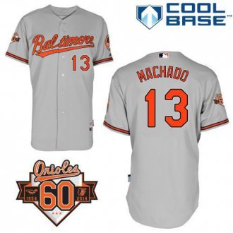 Baltimore Orioles #13 Manny Machado Grey Cool Base Stitched Baseball Jersey