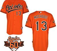 Baltimore Orioles #13 Manny Machado Orange 1954-2014 60th Anniversary Cool Base Baseball Jersey