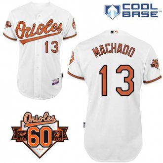 Baltimore Orioles #13 Manny Machado White Cool Base Stitched Baseball Jersey