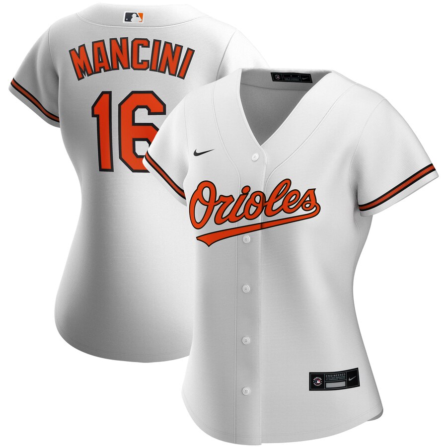 Baltimore Orioles #16 Trey Mancini Nike Women's Home 2020 MLB Player Jersey White Baltimore Orioles #16 Trey Mancini Nike Women's Home 2020 MLB Player Jersey White