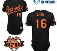 Baltimore Orioles #16 Wei-Yin Chen Black 1954-2014 60th Anniversary Cool Base Baseball Jersey