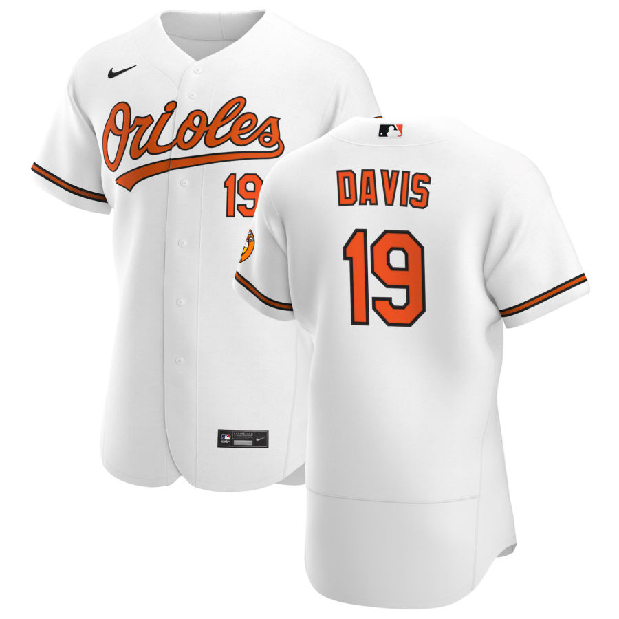 Baltimore Orioles #19 Chris Davis Men's Nike White Home 2020 Authentic Player MLB Jersey
