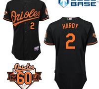 Baltimore Orioles #2 J.J. Hardy Black 1954-2014 60th Anniversary Cool Base Baseball Jersey