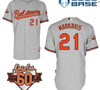 Baltimore Orioles #21 Nick Markakis Grey 1954-2014 60th Anniversary Cool Base Baseball Jersey