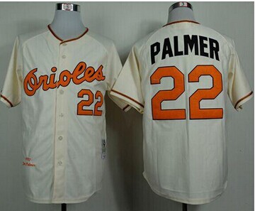 Baltimore Orioles #22 Jim Palmer Mitchell And Ness 1970 Cream Throwback Stitched Baseball Jersey