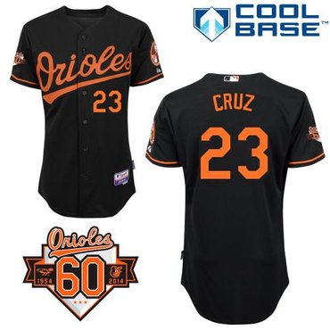 Baltimore Orioles #23 Nelson Cruz Black 1954-2014 60th Anniversary Cool Base Baseball Jersey
