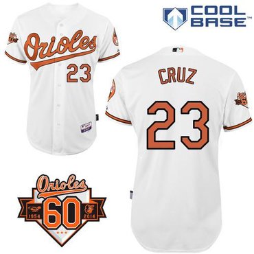 Baltimore Orioles #23 Nelson Cruz White 1954-2014 60th Anniversary Cool Base Baseball Jersey
