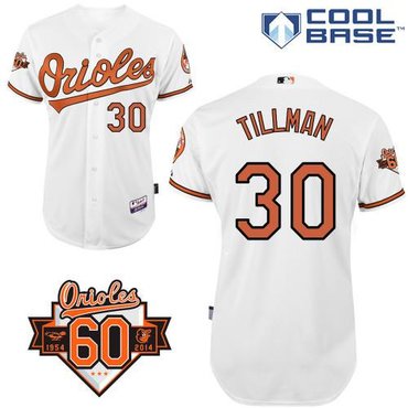 Baltimore Orioles #30 Chris Tillman White 1954-2014 60th Anniversary Cool Base Baseball Jersey