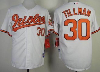 Baltimore Orioles #30 Chris Tillman White Cool Base Stitched Baseball Jersey