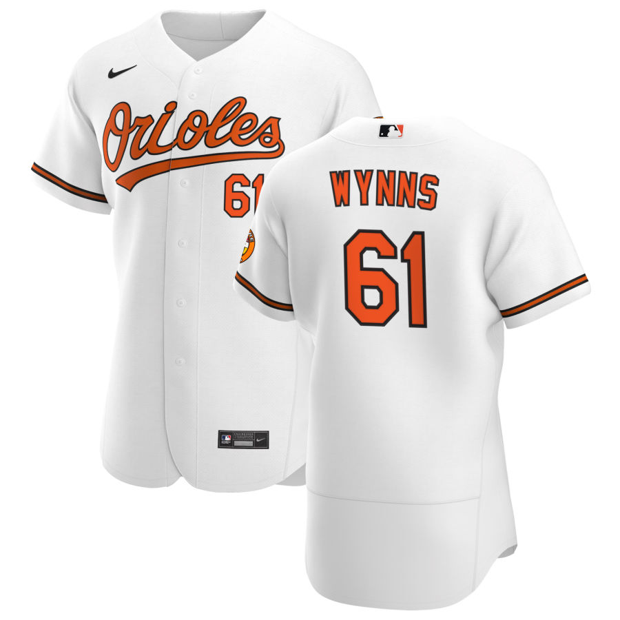 Baltimore Orioles #61 Austin Wynns Men's Nike White Home 2020 Authentic Player MLB Jersey