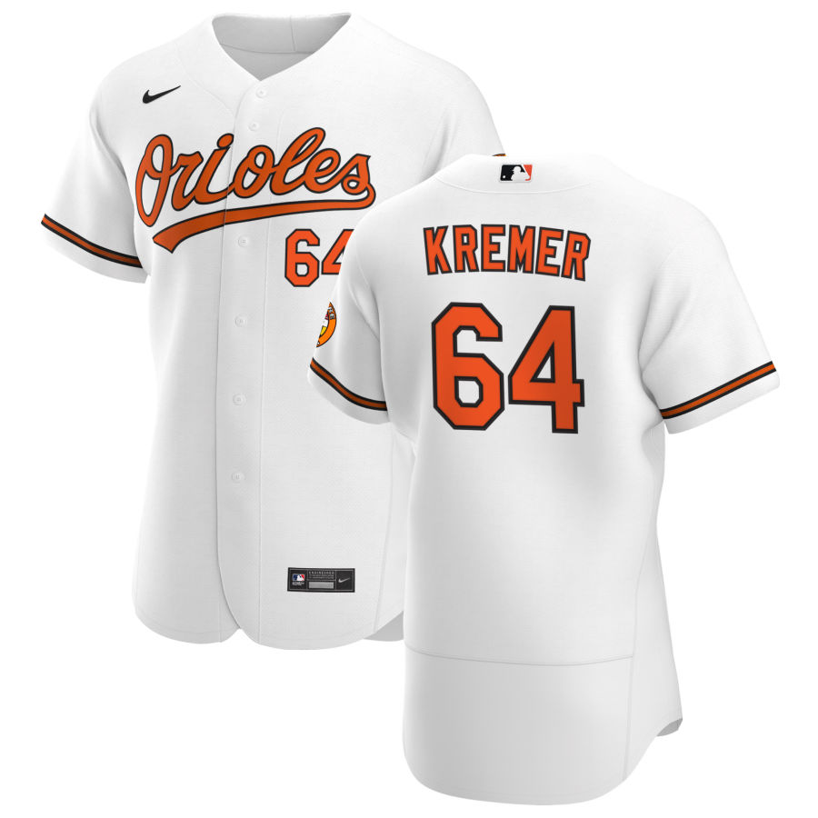 Baltimore Orioles #64 Dean Kremer Men's Nike White Home 2020 Authentic Player MLB Jersey