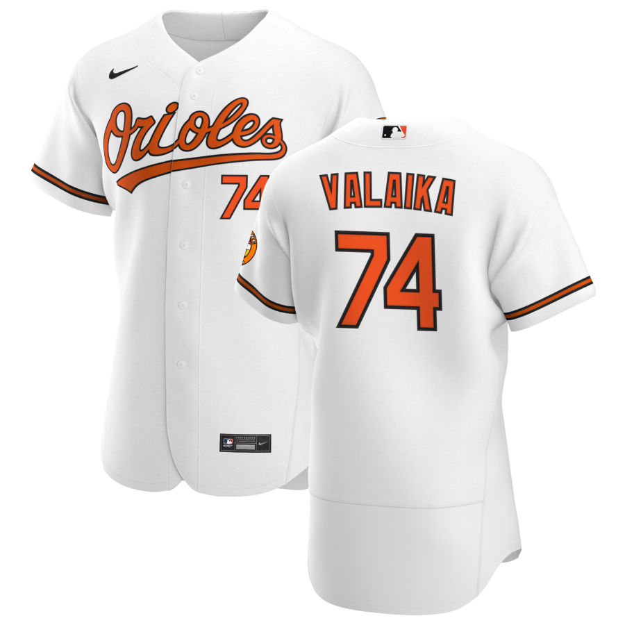 Baltimore Orioles #74 Pat Valaika Men's Nike White Home 2020 Authentic Player MLB Jersey