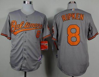 Baltimore Orioles #8 Cal Ripken Grey Cool Base Baseball Jersey