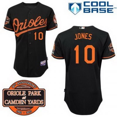 Baltimore Orioles 10# Adam Jones Black Cool Base MLB Jersey W 20th Anniversary Patch 