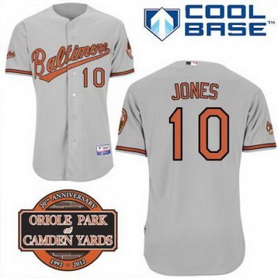Baltimore Orioles 10# Adam Jones Grey Cool Base MLB Jersey W 20th Anniversary Patch 