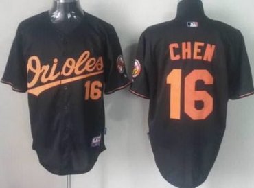 Baltimore Orioles 16 Wei-Yin Chen Black MLB Jerseys
