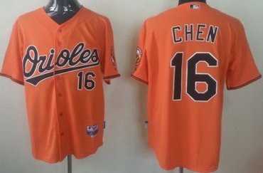 Baltimore Orioles 16 Wei-Yin Chen Orange MLB Jerseys