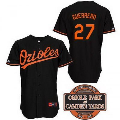 Baltimore Orioles 27# Vladimir Guerrero Black Cool Base MLB Jersey W 20th Anniversary Patch 