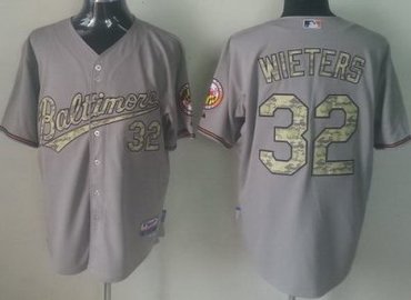 Baltimore Orioles 32# Matt Wieters Grey Cool Base MLB Jersey Camo Number