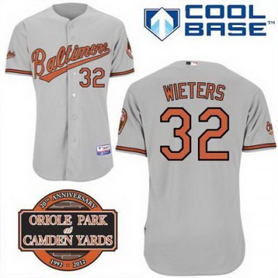 Baltimore Orioles 32# Matt Wieters Grey Cool Base MLB Jersey W 20th Anniversary Patch 