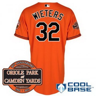 Baltimore Orioles 32# Matt Wieters Orange Cool Base MLB Jersey W 20th Anniversary Patch 